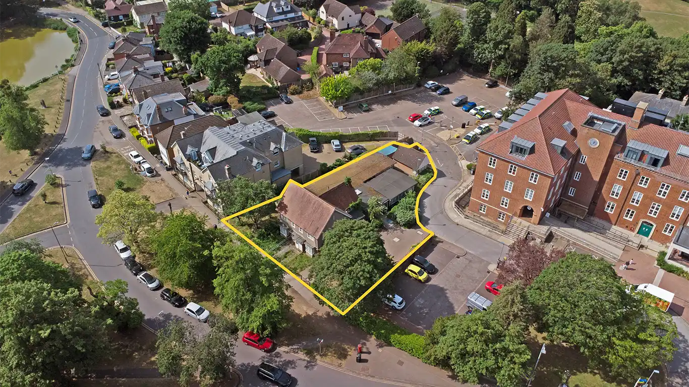 Residential development site for sale at 1-2 Seven Arches Road, Brentwood with planning for 11 flats.