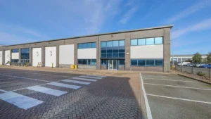 Refurbished end-terrace warehouse at Waterglade Industrial Estate, West Thurrock.